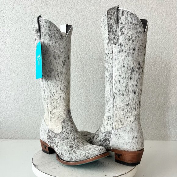 NEW Lane PLAIN JANE Hair on Hide Womens Cowboy Boots Sz 8 Tall Leather Cowhide - Picture 11 of 11
